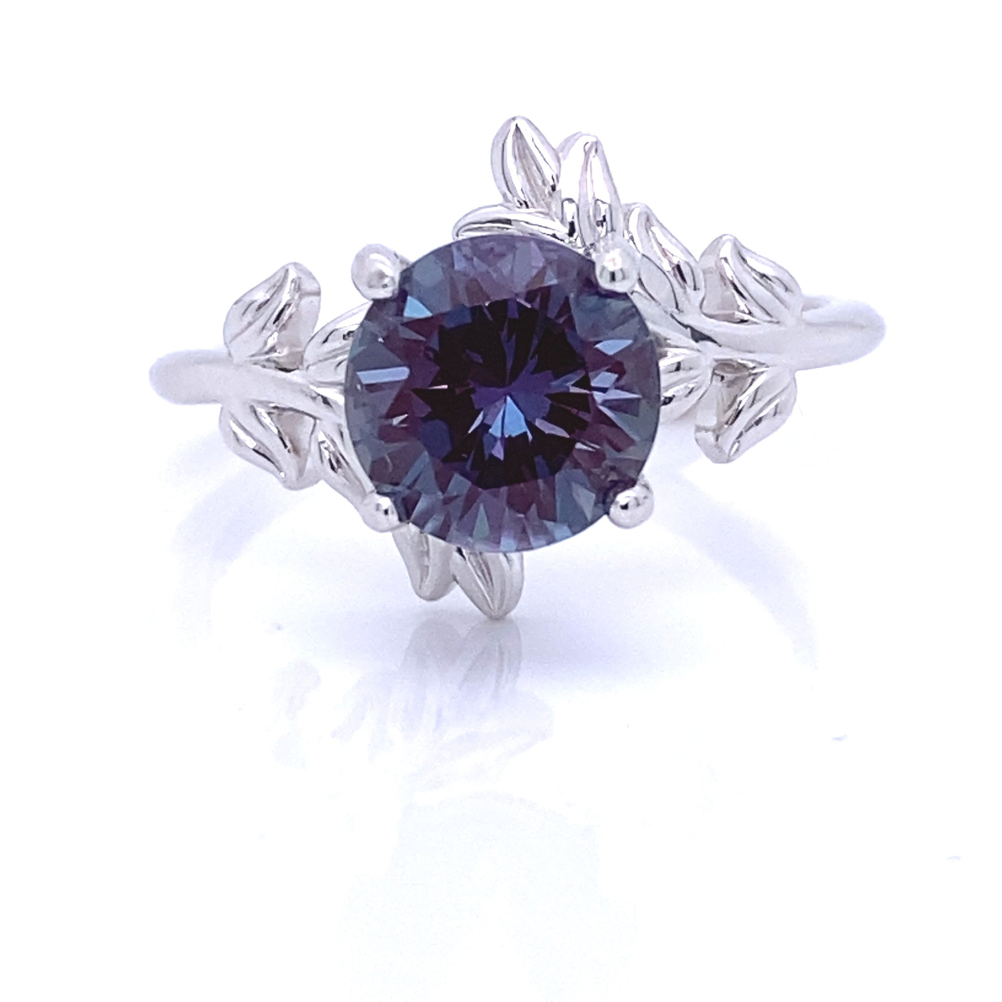 Color Changing Alexandrite Fern and Frond Ring