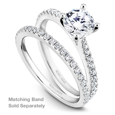 Noam Carver Diamond Accented Cathedral Semi-mount Bridal