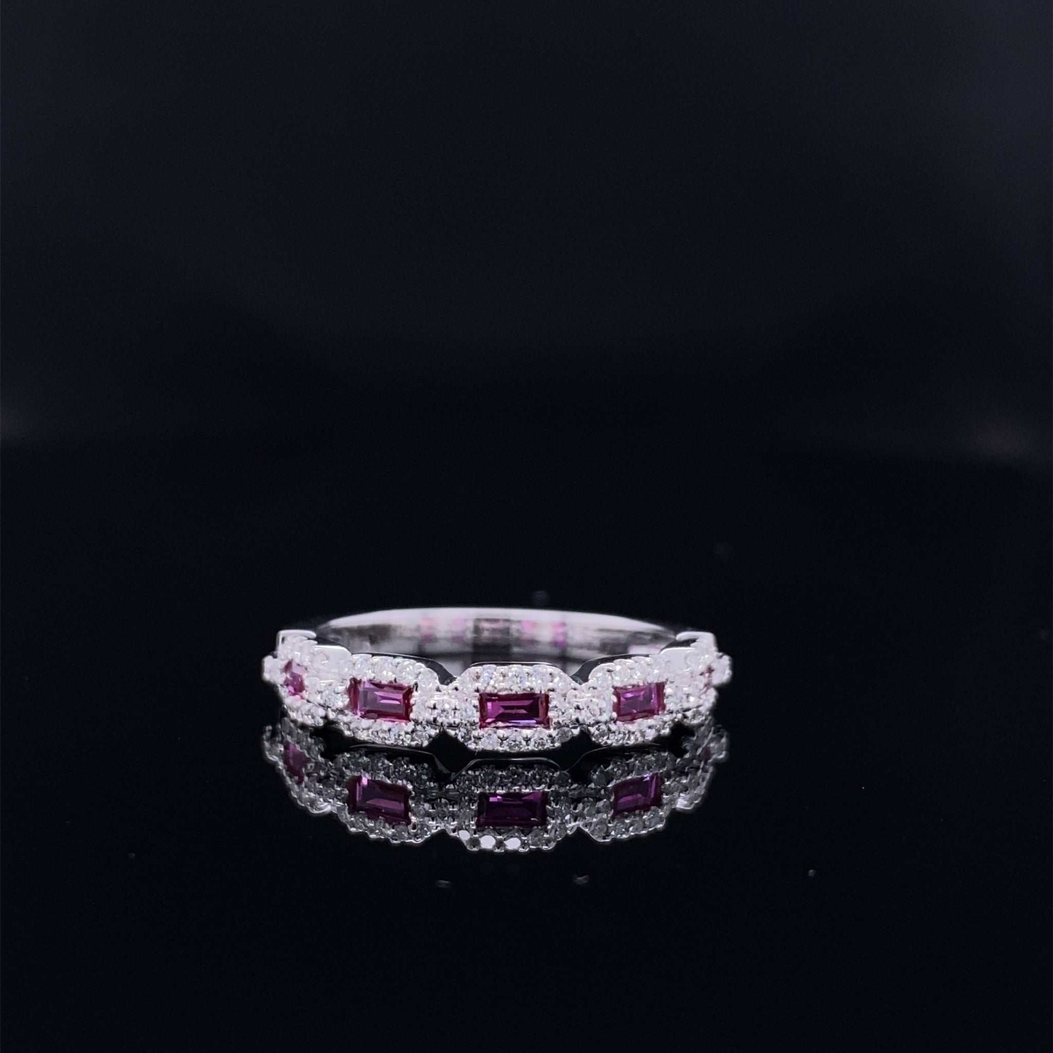 Precious Gem Chain Link Diamond Accented Ring