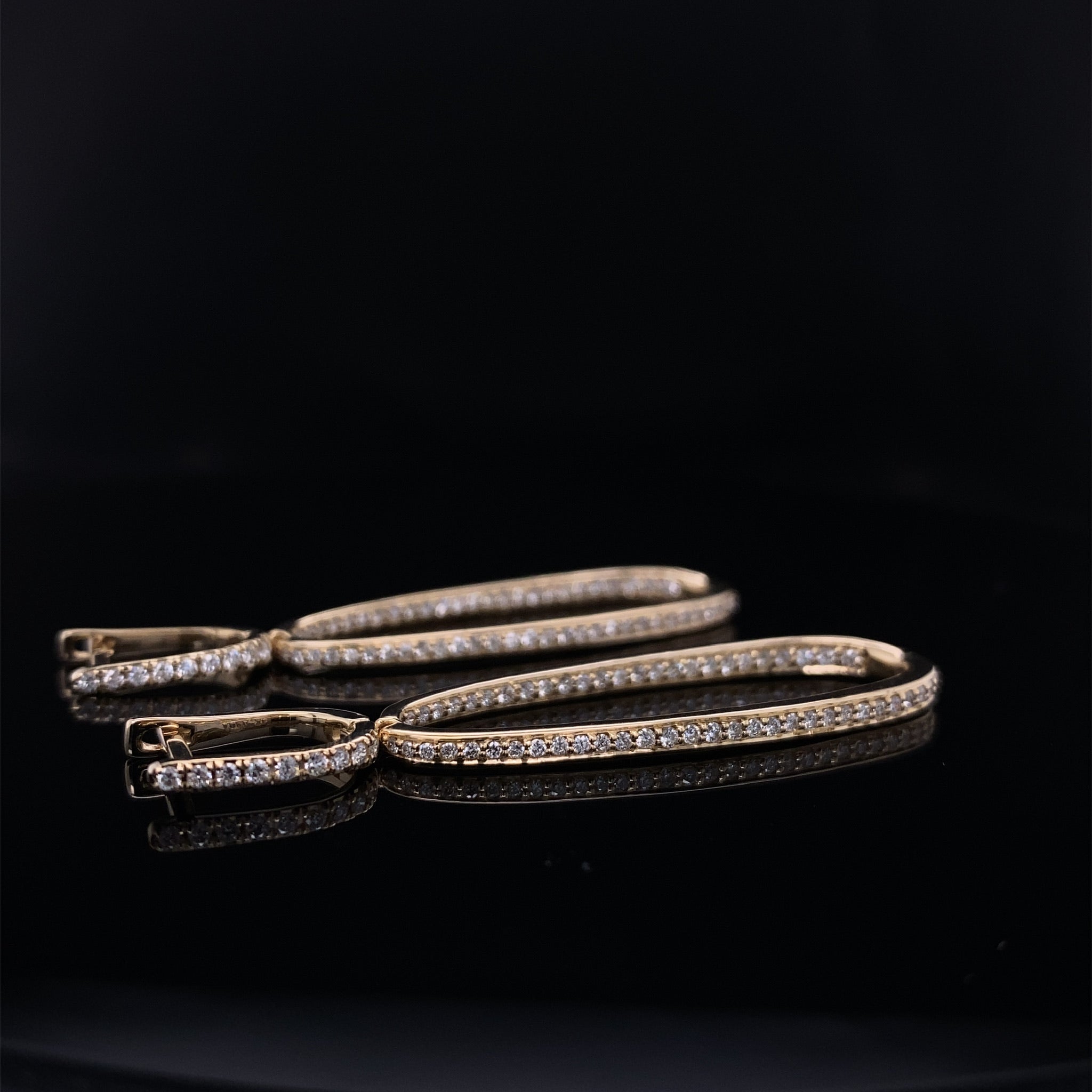 2" Inside Out Diamond Drop Loop Earrings