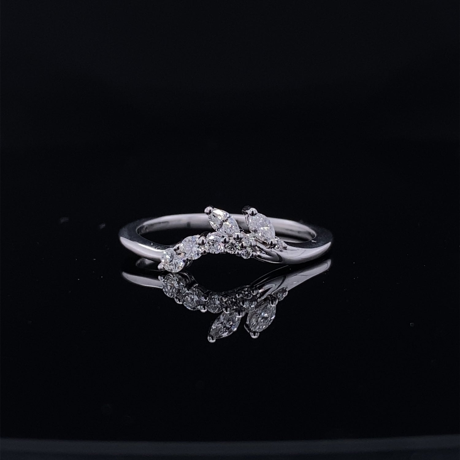 Marquise Leaves and Diamond Vine Wrap Ring
