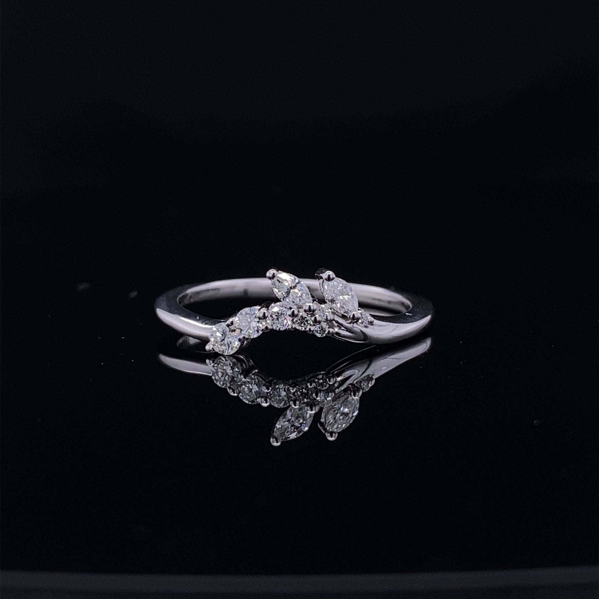 Marquise Leaves and Diamond Vine Wrap Ring
