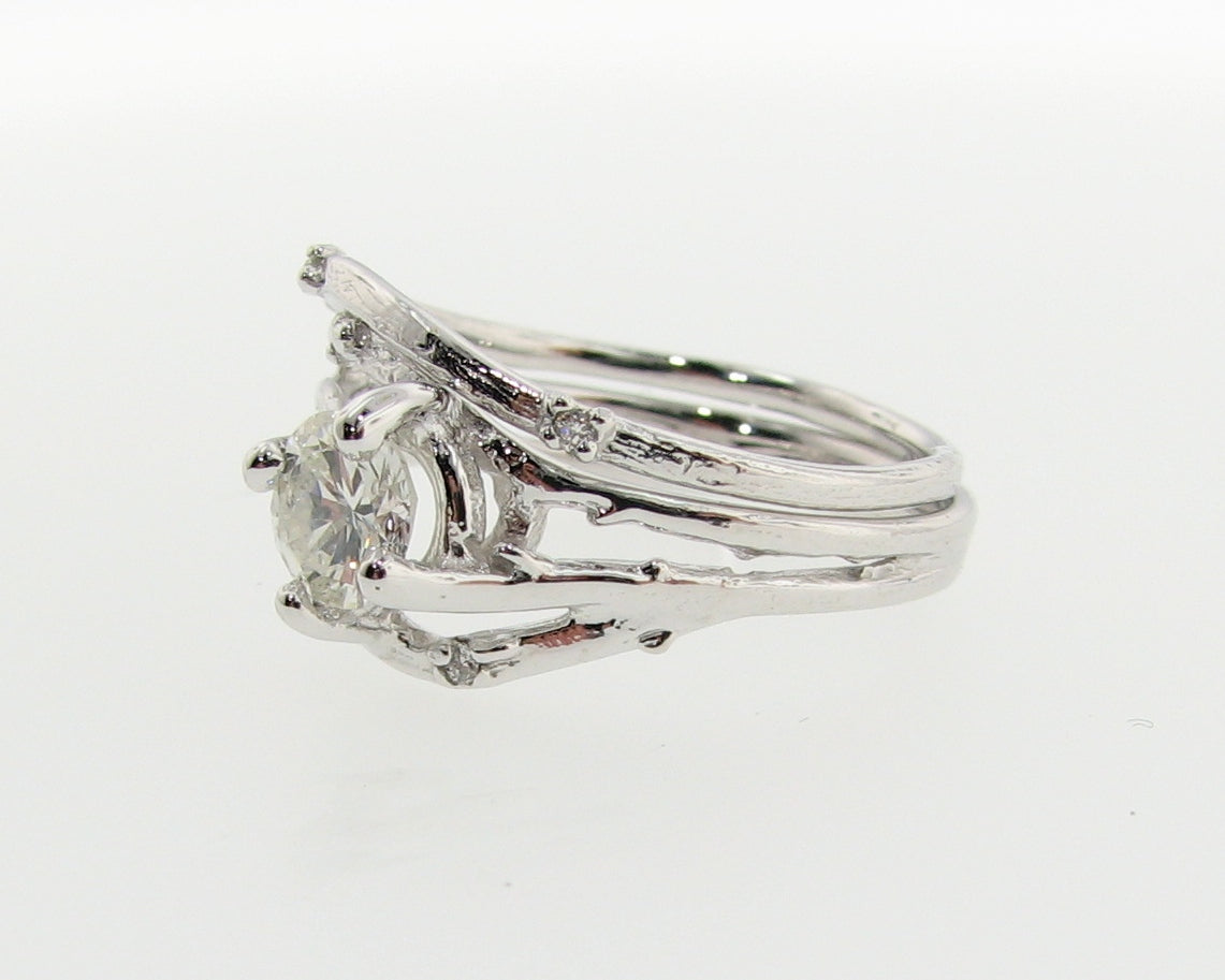 .50ct Cherry Blossom Blooming Natural Diamond Bridal Set