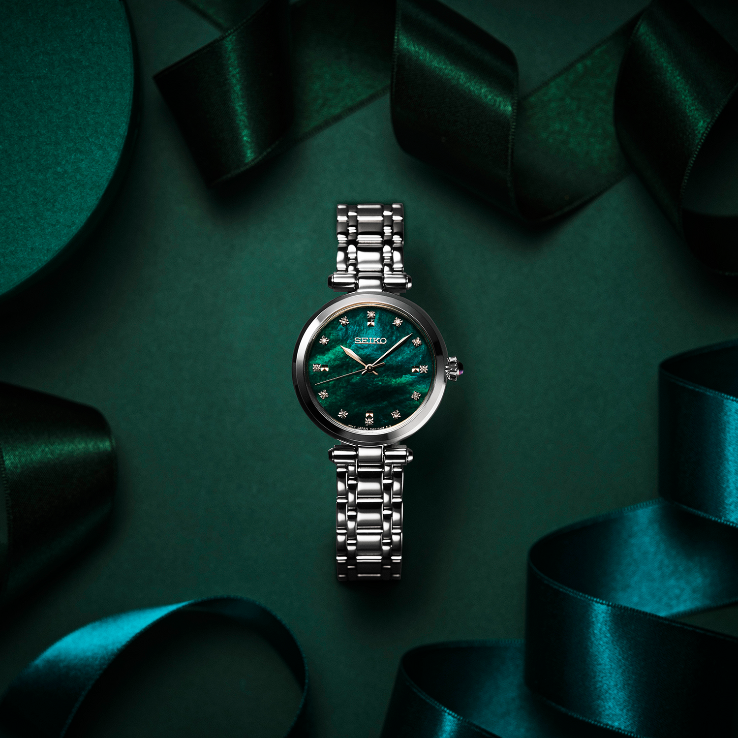SEIKO Women’s Green Mother of Pearl Stainless Watch SRZ535