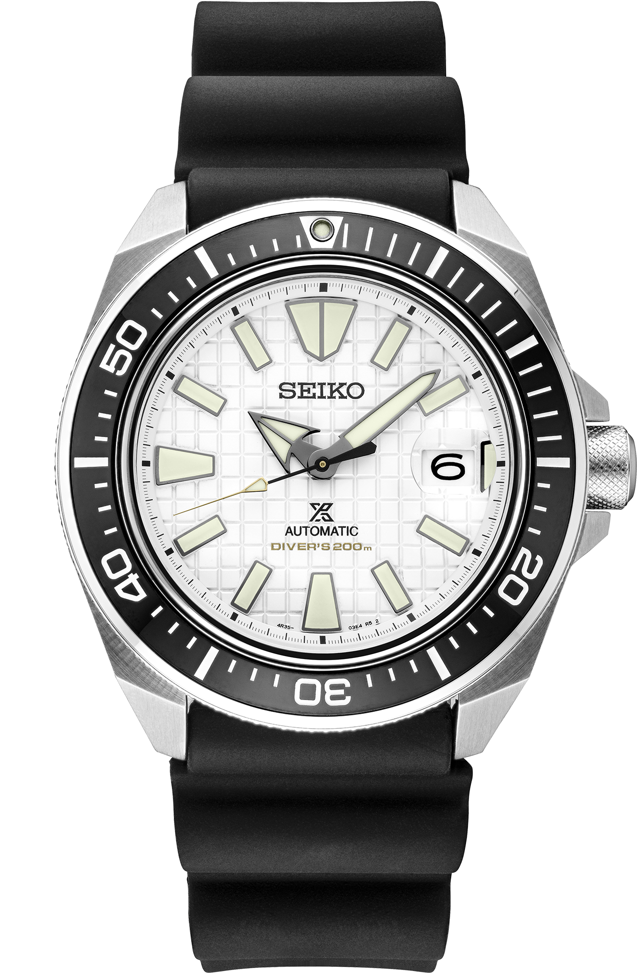 SEIKO X PROSPEX Silicone Band White Dial Diver Watch SRPE37