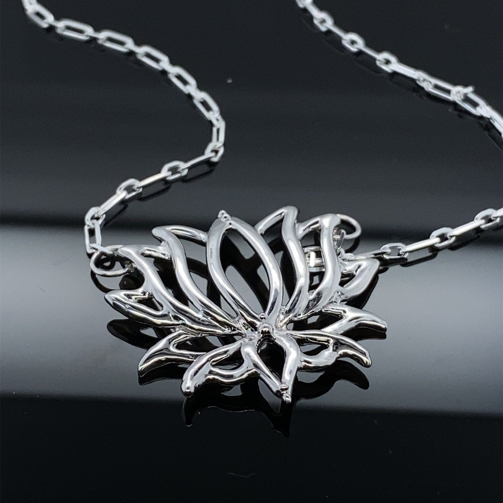 Sacred Lotus Link Chain Necklace