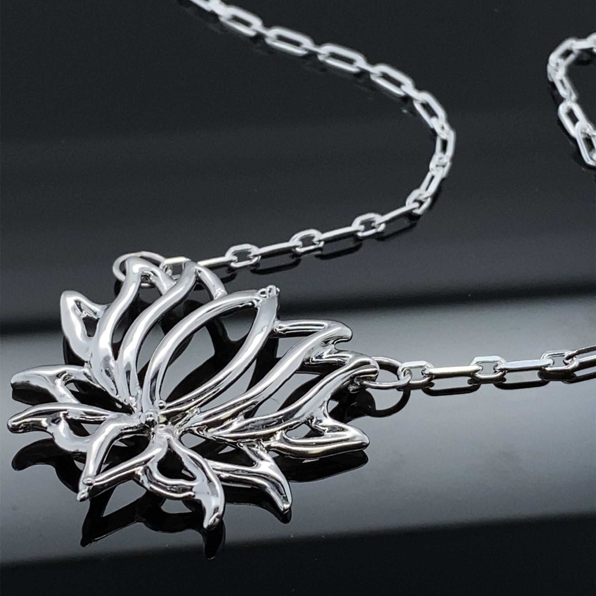 Sacred Lotus Link Chain Necklace
