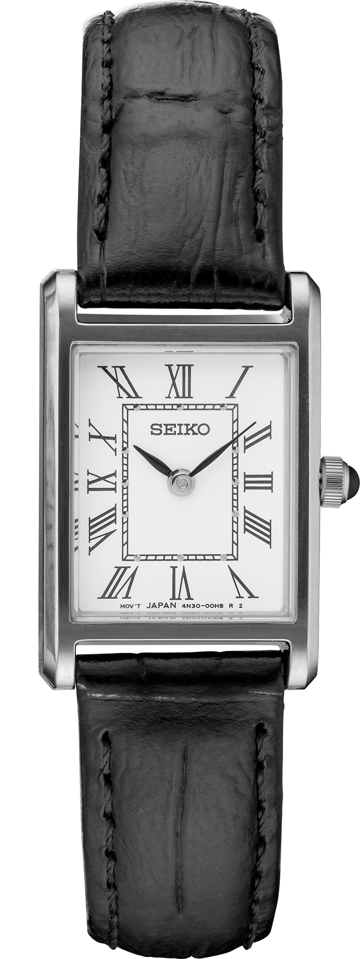 SEIKO Women s Leather Square Face Watch SWR053