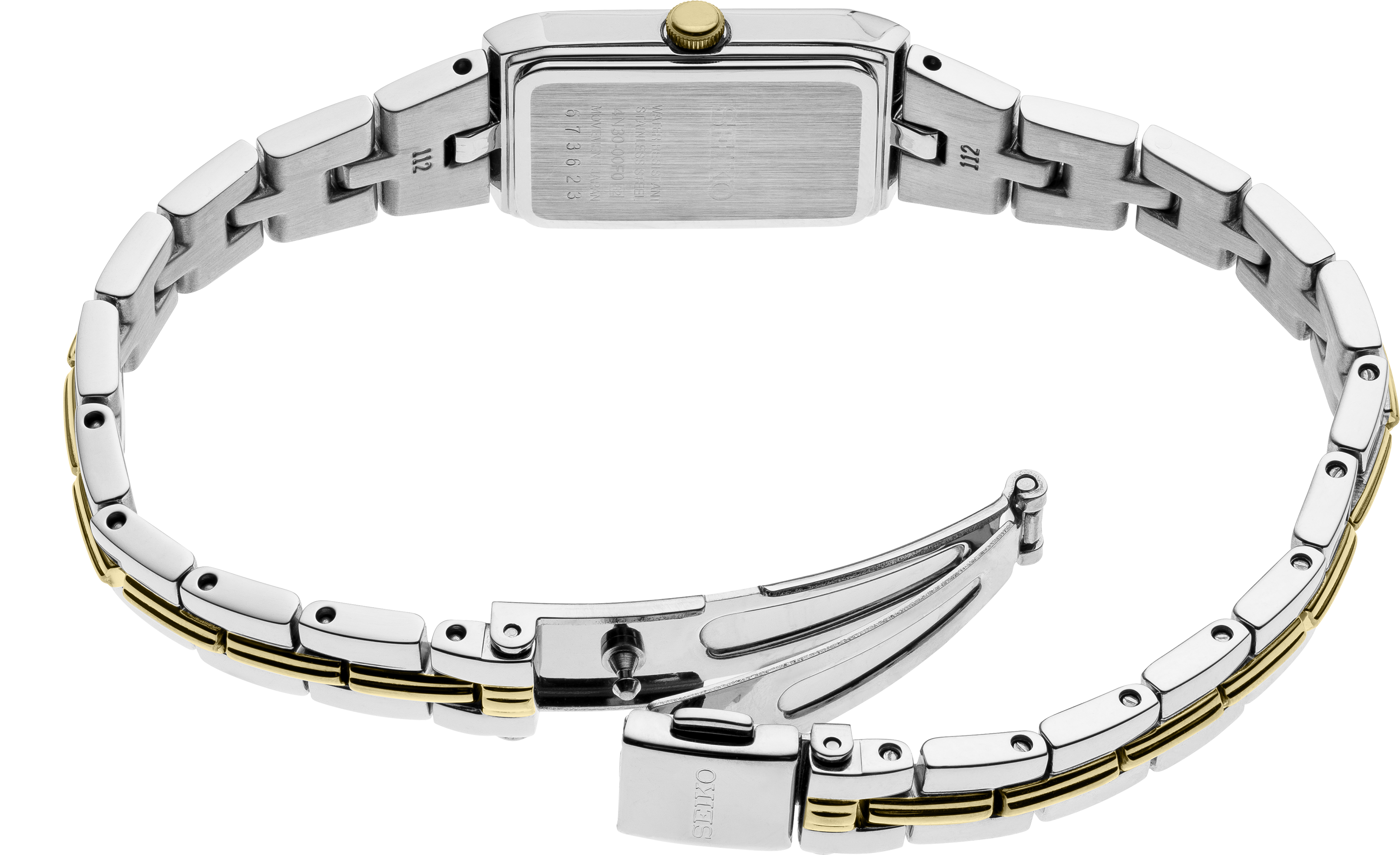 SEIKO Women’s Box Face Two-Tone Watch SWR044