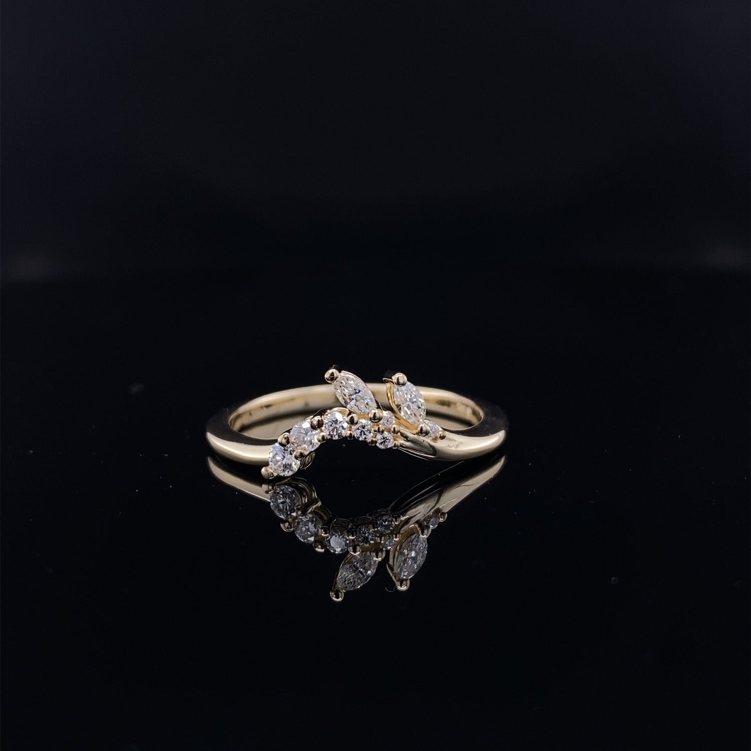 Marquise Leaves and Diamond Vine Wrap Ring