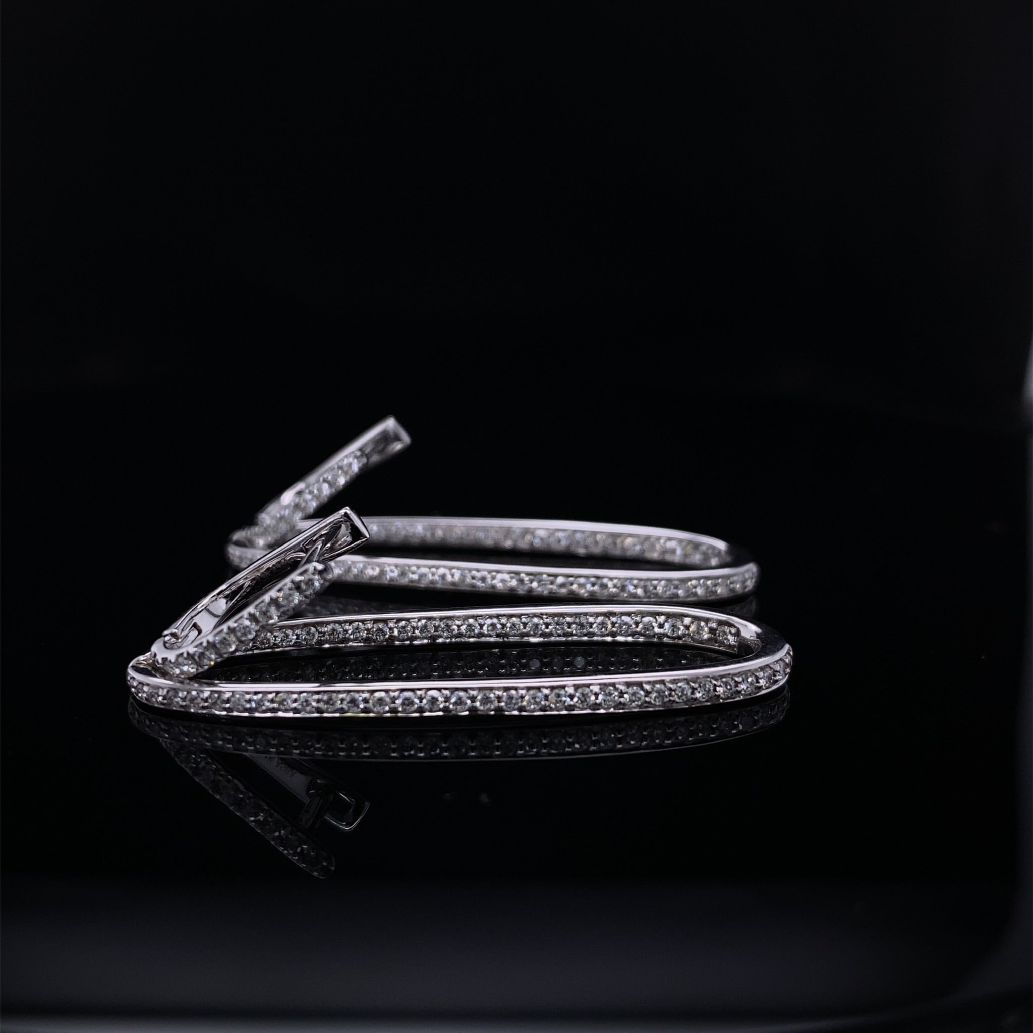 2" Inside Out Diamond Drop Loop Earrings