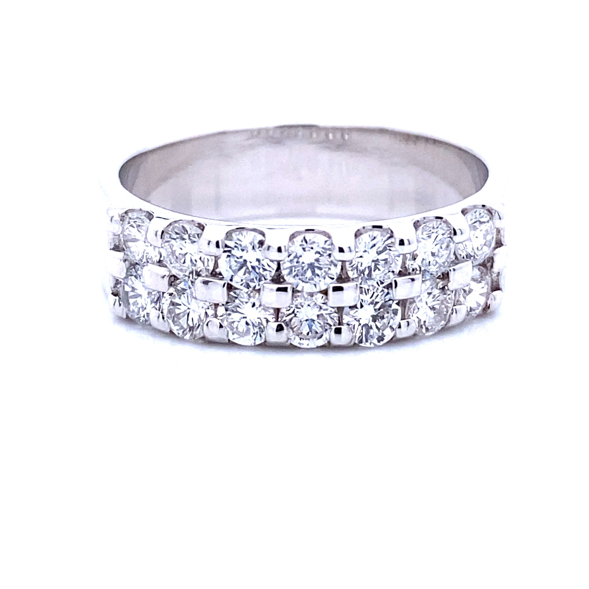 Sustainable White Double Diamond Band