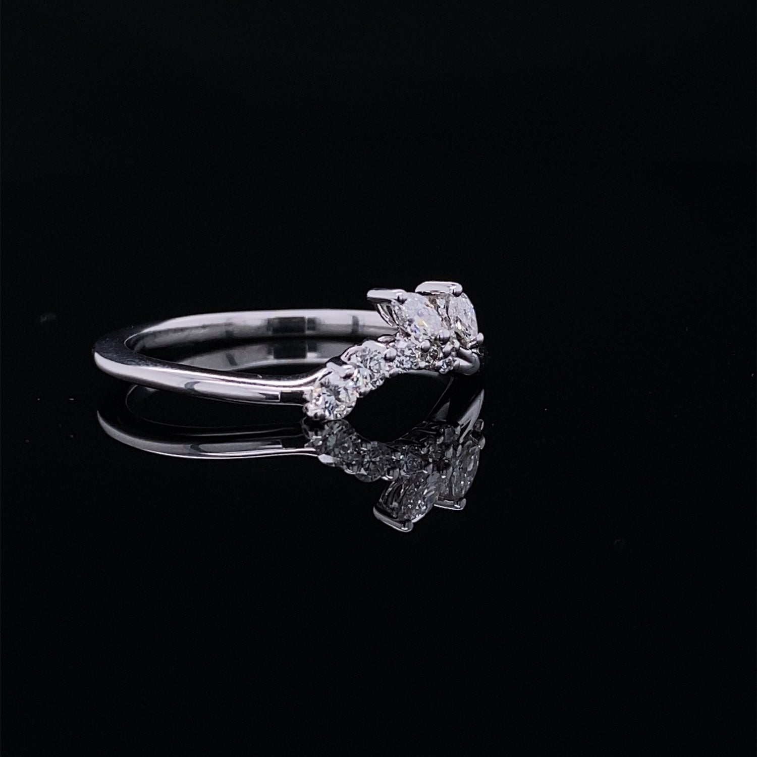 Marquise Leaves and Diamond Vine Wrap Ring
