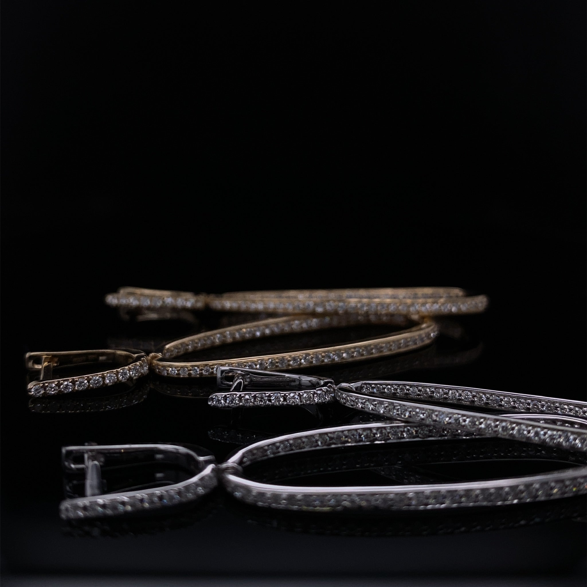 2" Inside Out Diamond Drop Loop Earrings