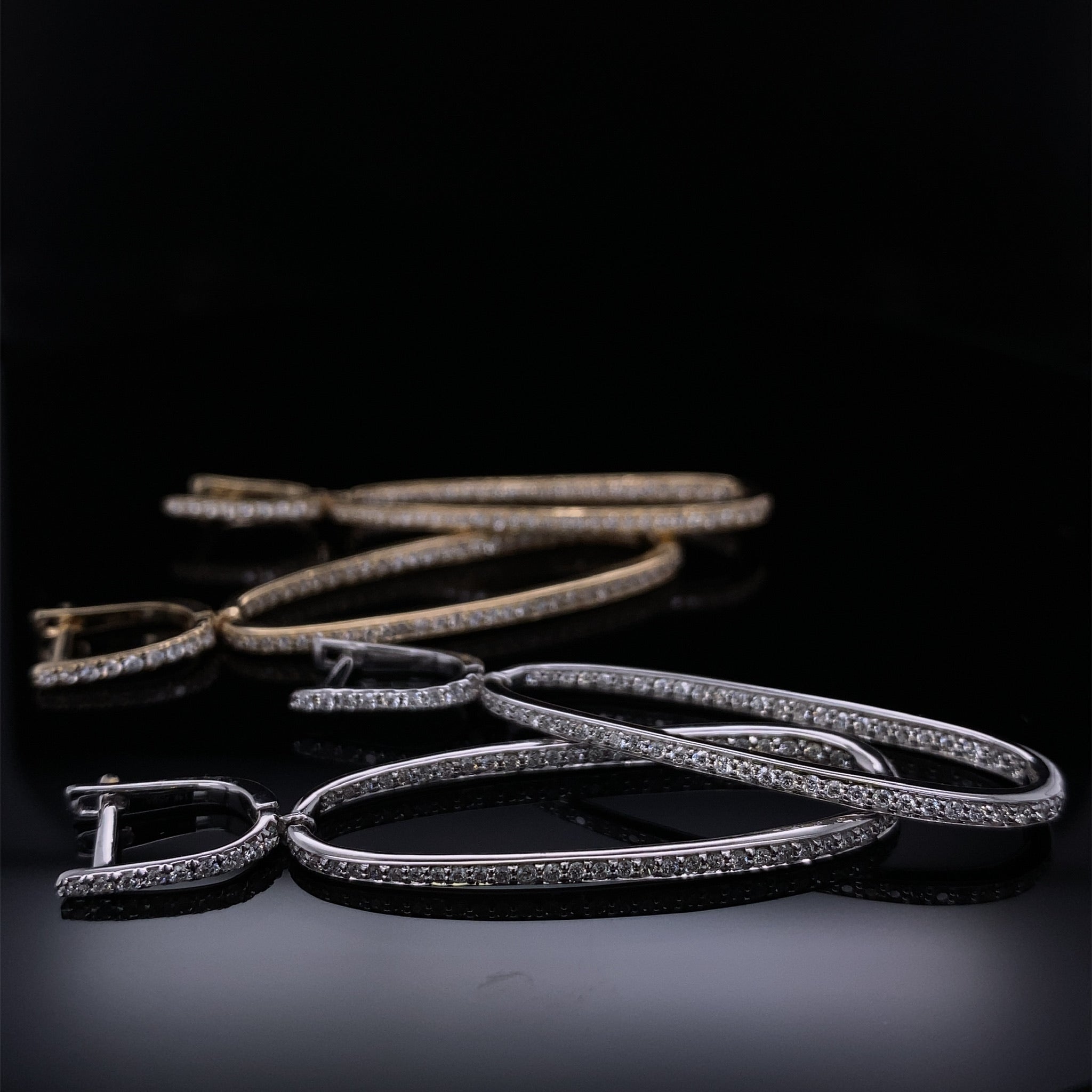 2" Inside Out Diamond Drop Loop Earrings