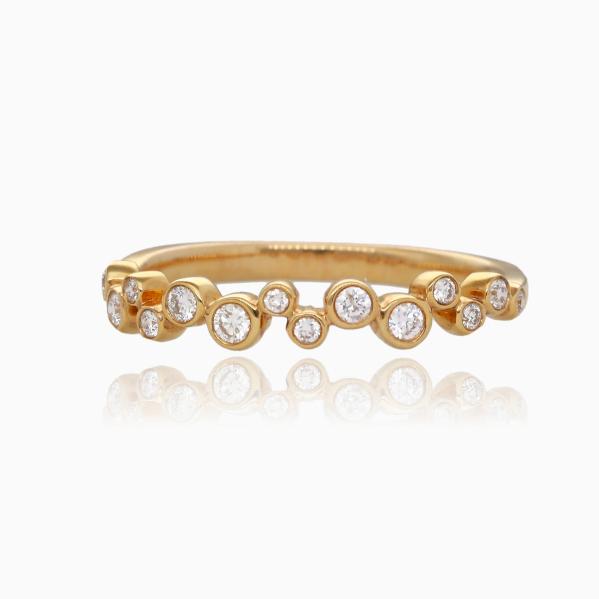 .20ct Diamond Band Yellow Gold Bubble Ring