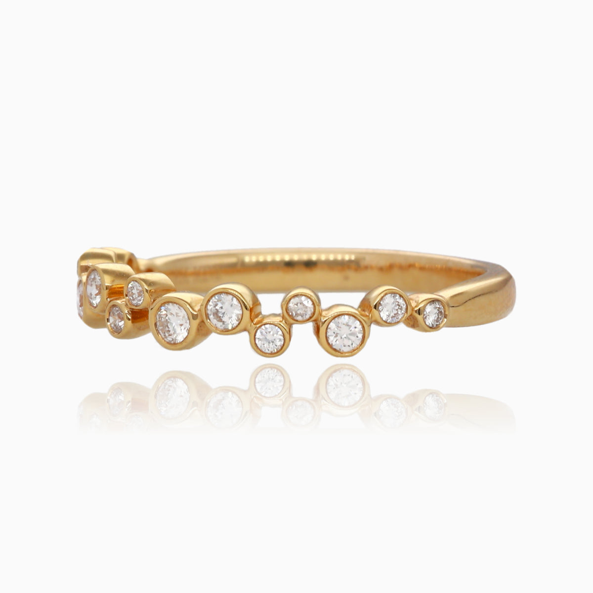 .20ct Diamond Band Yellow Gold Bubble Ring