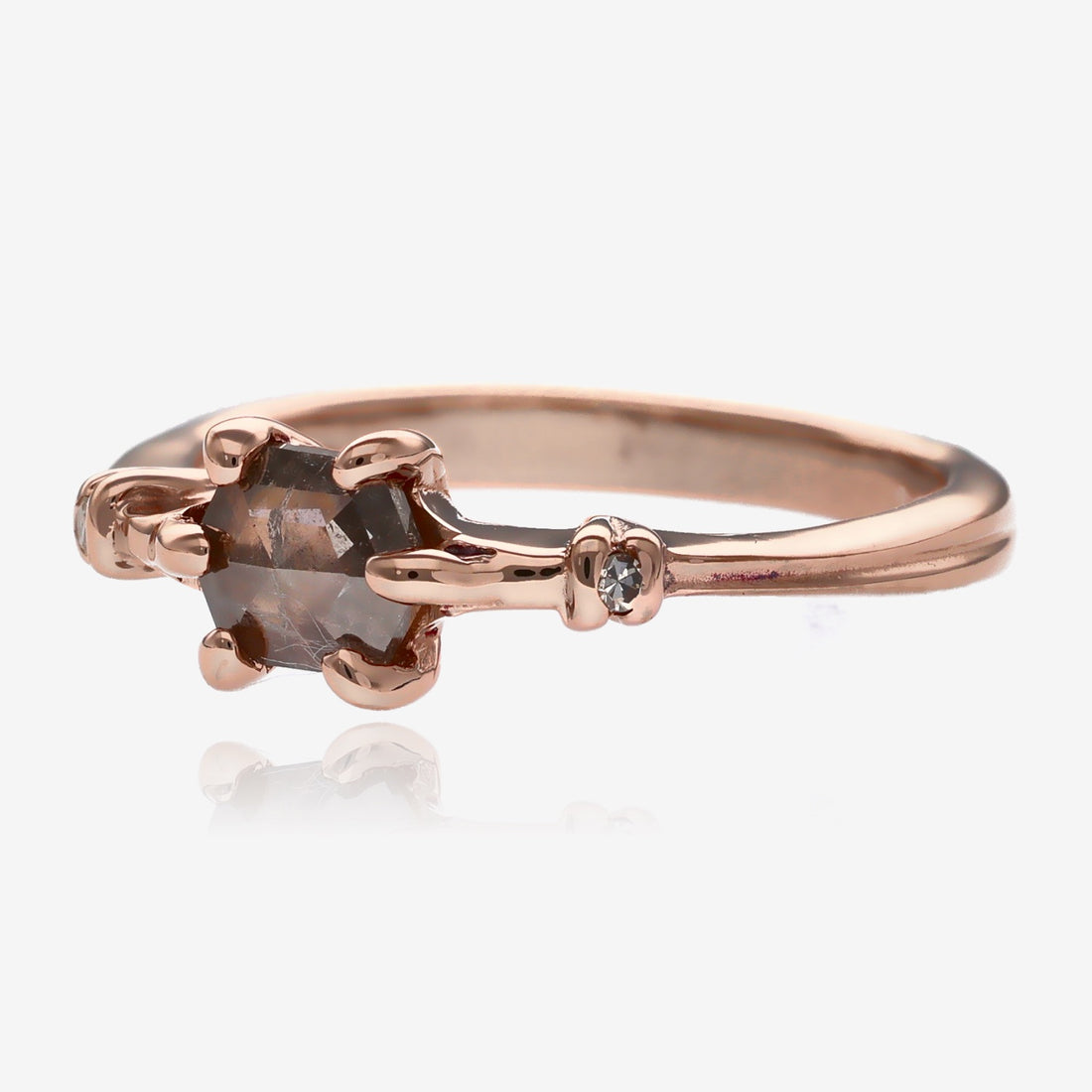 Gatsby Salt and Pepper Diamond Ring Rose Gold