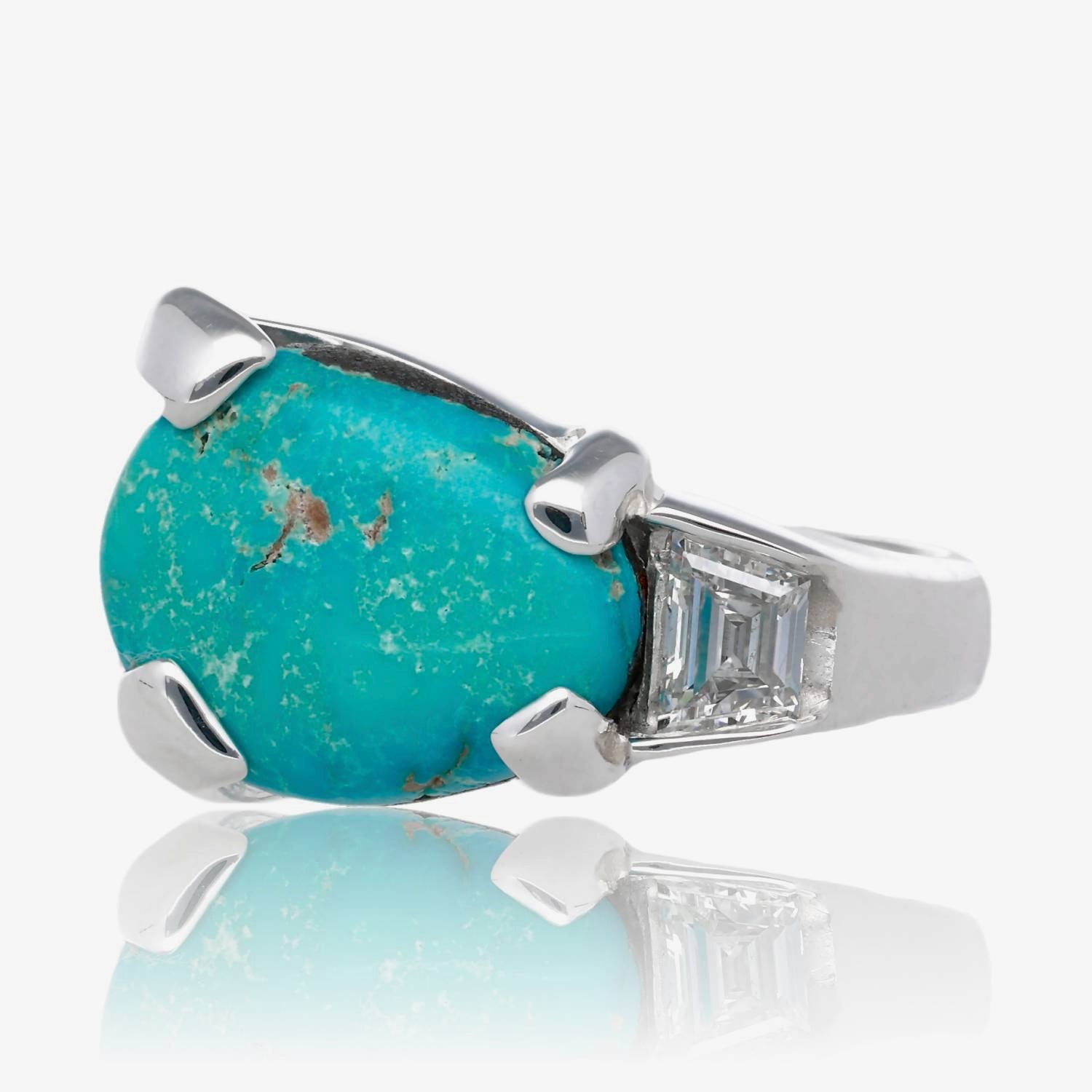 Waterfalls Turquoise and Diamond Ring