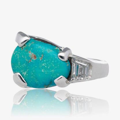 Waterfalls Turquoise and Diamond Ring