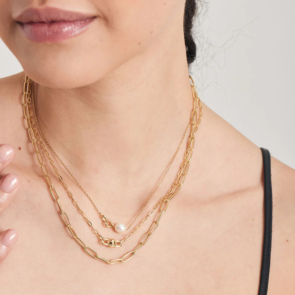 Gold Paperclip Chunky Chain Necklace