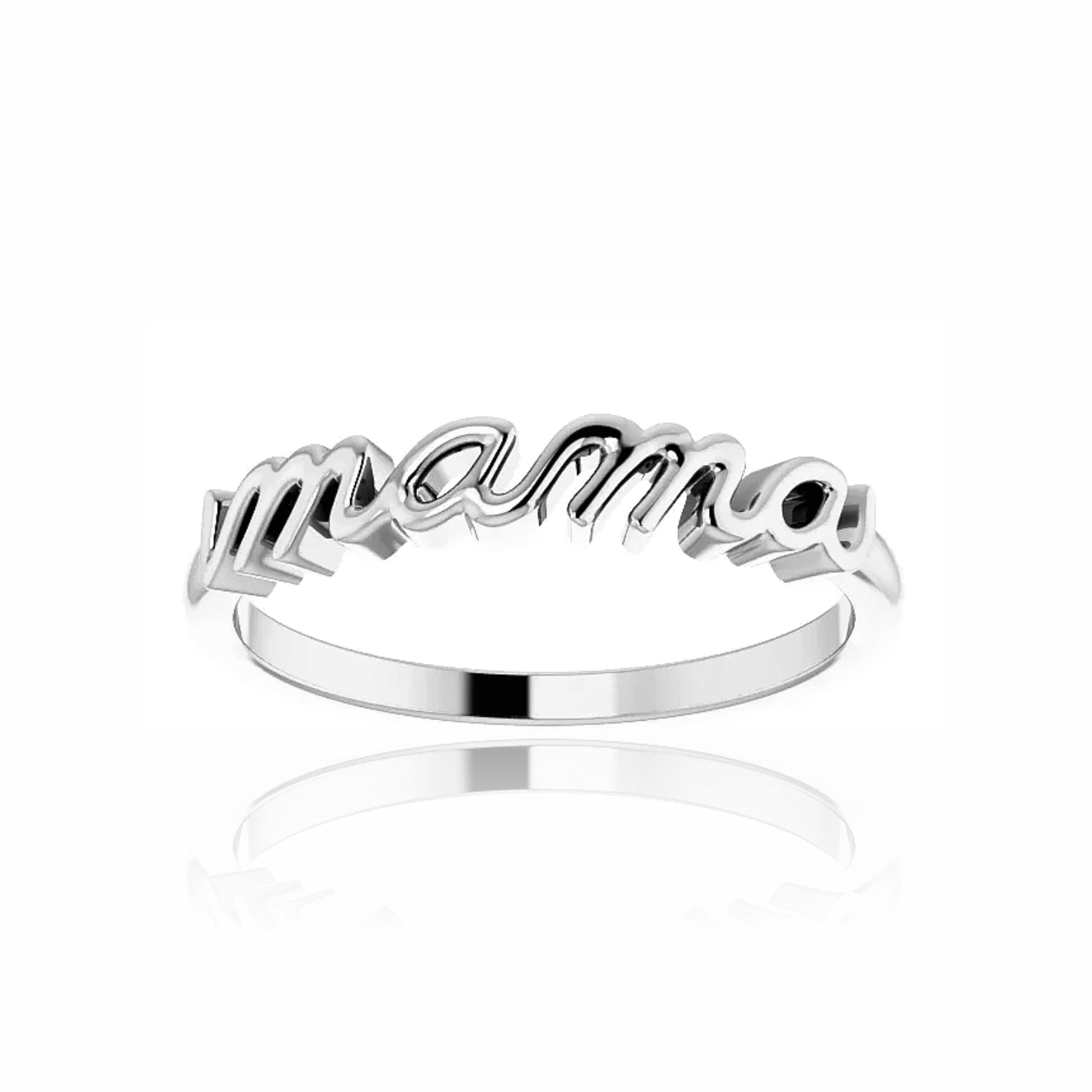 Just for Mama Cursive Lettered Ring