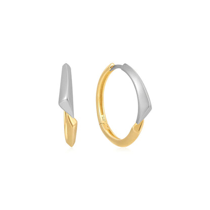 Two Tone Arrow Hoop Earrings