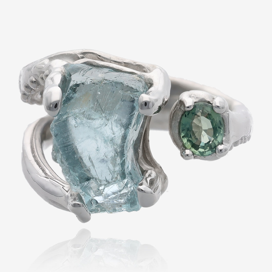 Castle in the Sky Rough Aquamarine Ring