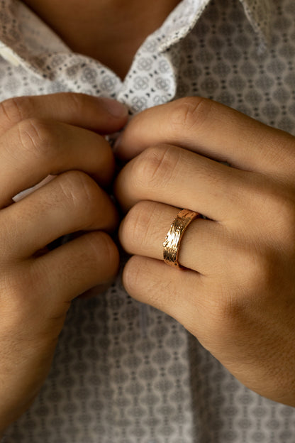 Silver Ring, Medium Birch Band