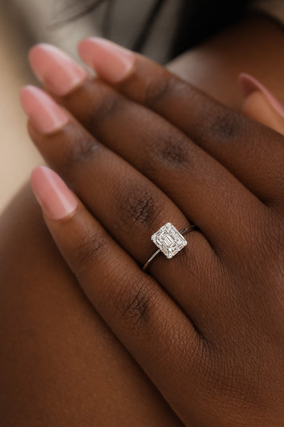 Brooklyn Emerald Cut Shaped Diamond Engagement Ring