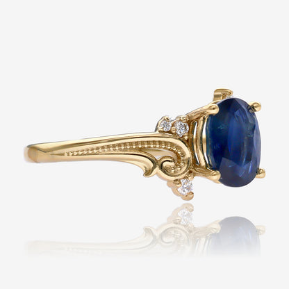 Sweet Summer Blues Sapphire Ring in 14k Yellow Gold