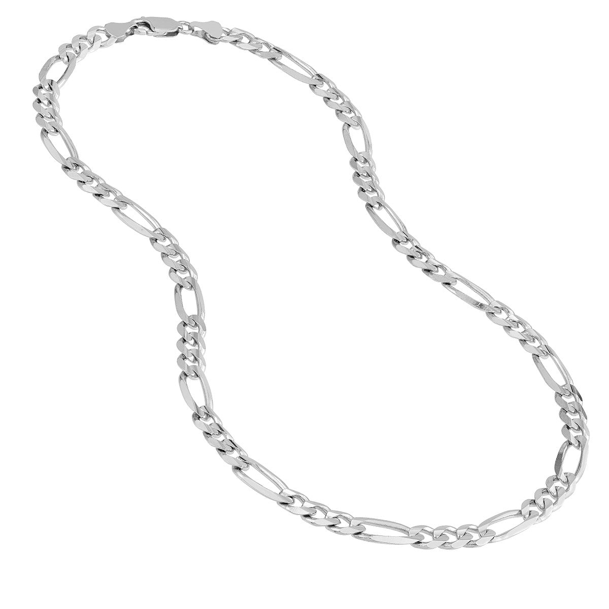 24&quot; 6.75mm Rhodium Plated Sterling Silver Men&