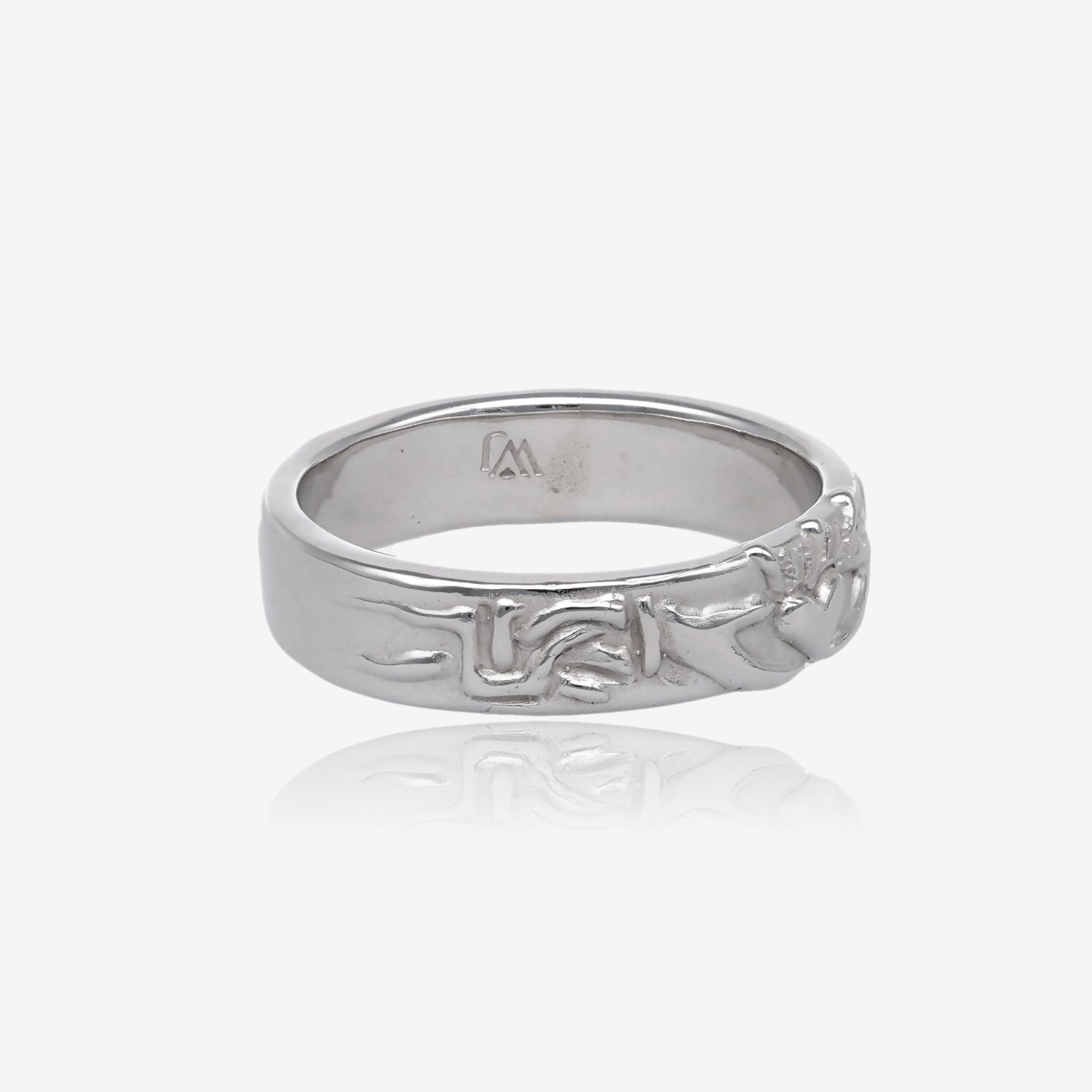 Silver Wedding Band, Claddagh Ring