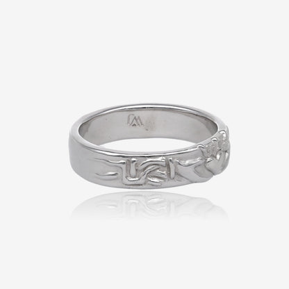 Silver Wedding Band, Claddagh Ring