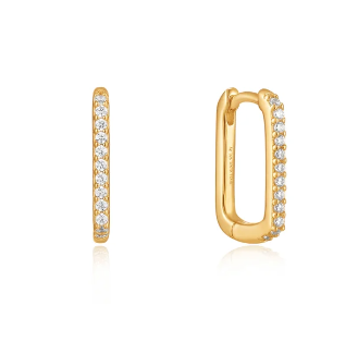 Gold Glam Oval Hoop Earrings