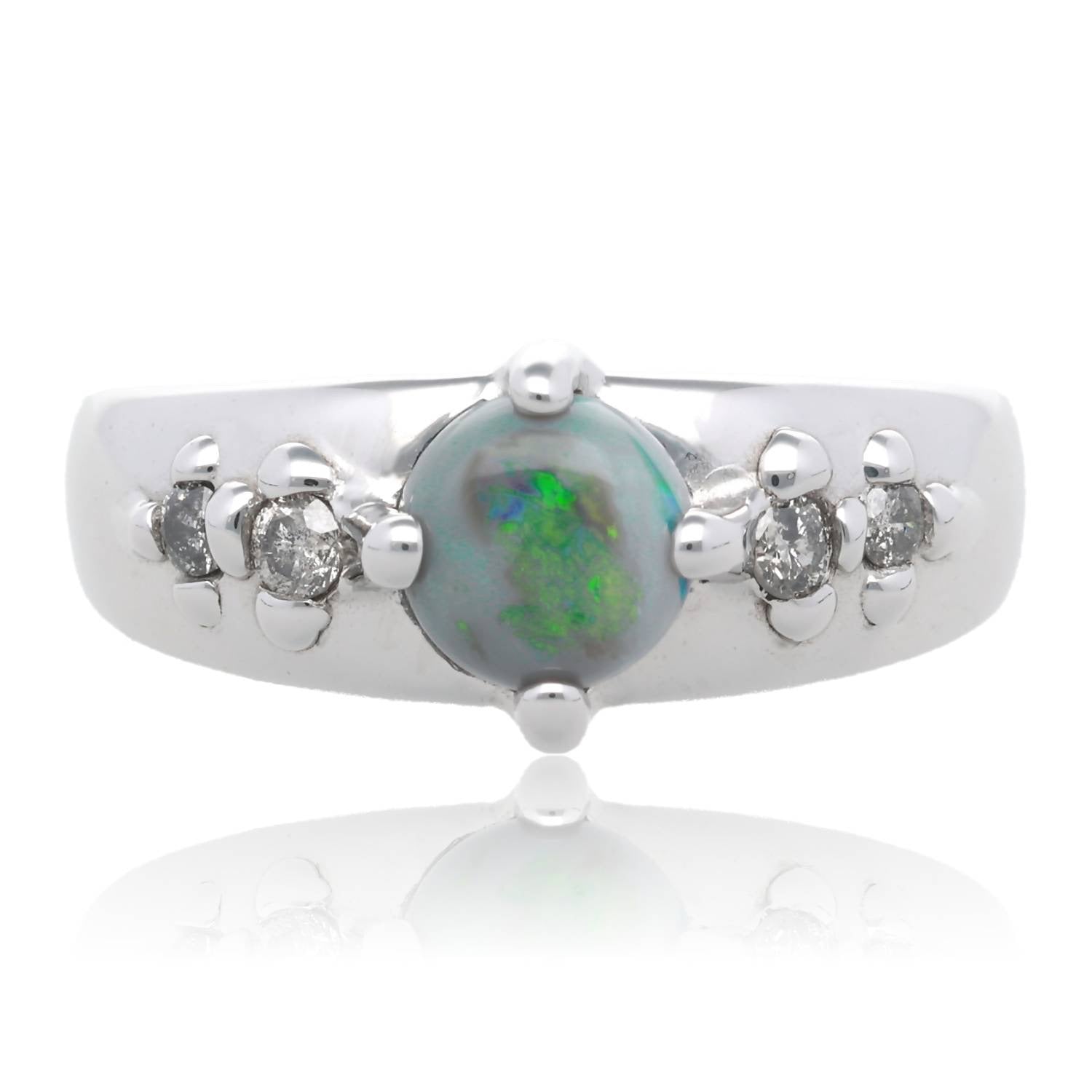 Harbor Lights Opal and Gray Diamond ring