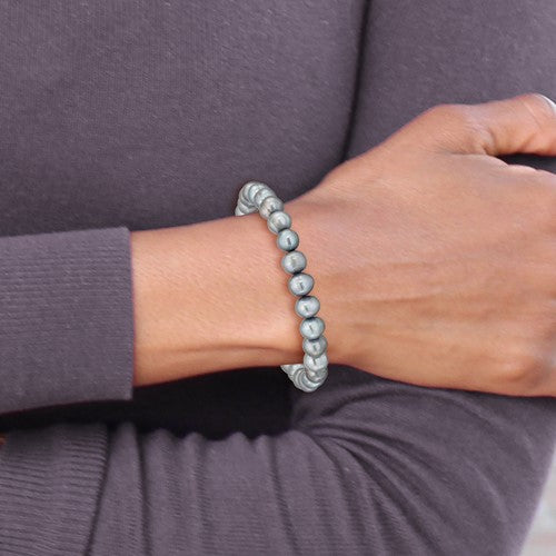 Playful FWC Pearl Stretch Bracelet Grey