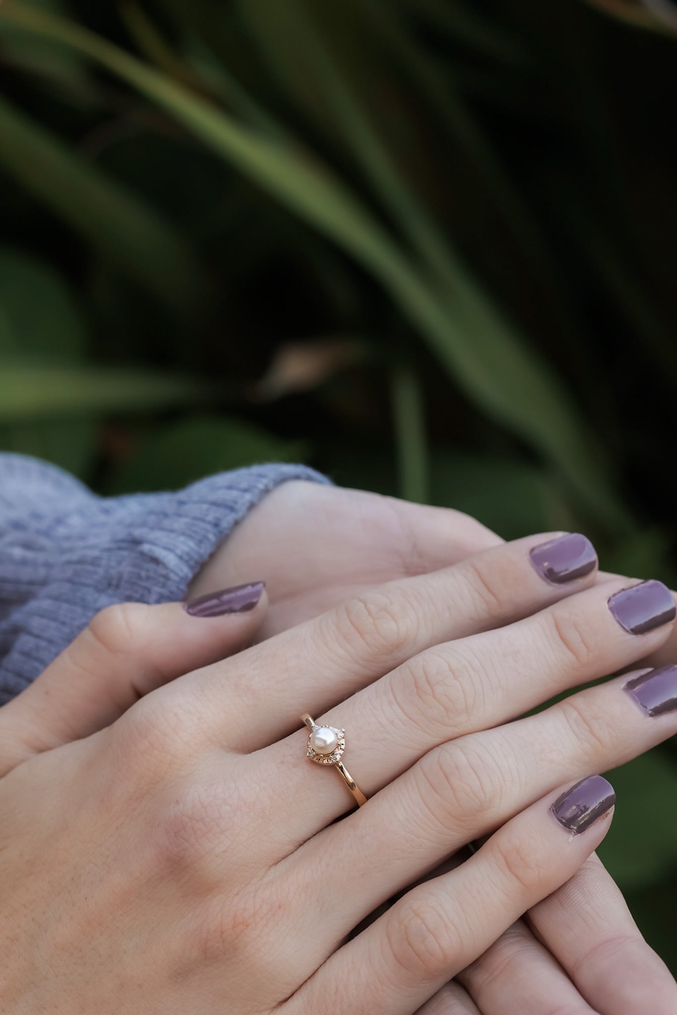 Pearl Brilliance Diamond Halo Ring Yellow Gold