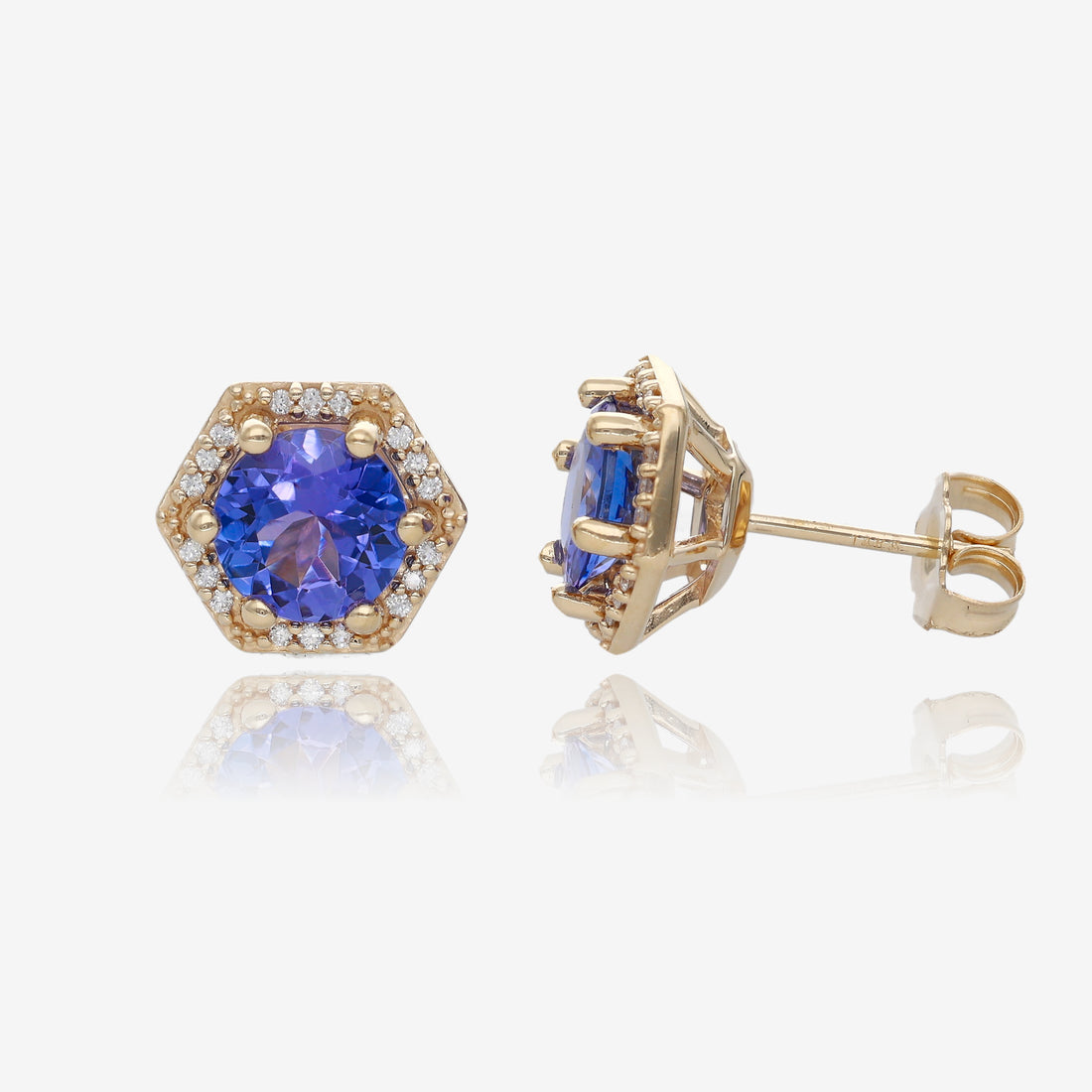 Magnificent Tanzanite Earrings in Yellow Gold