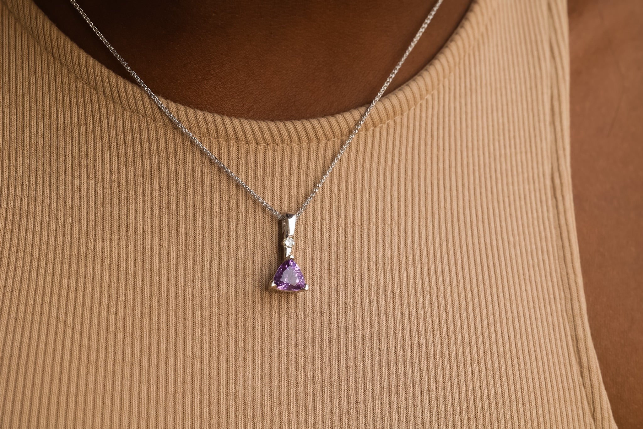 Starship Amethyst and Diamond Pendant