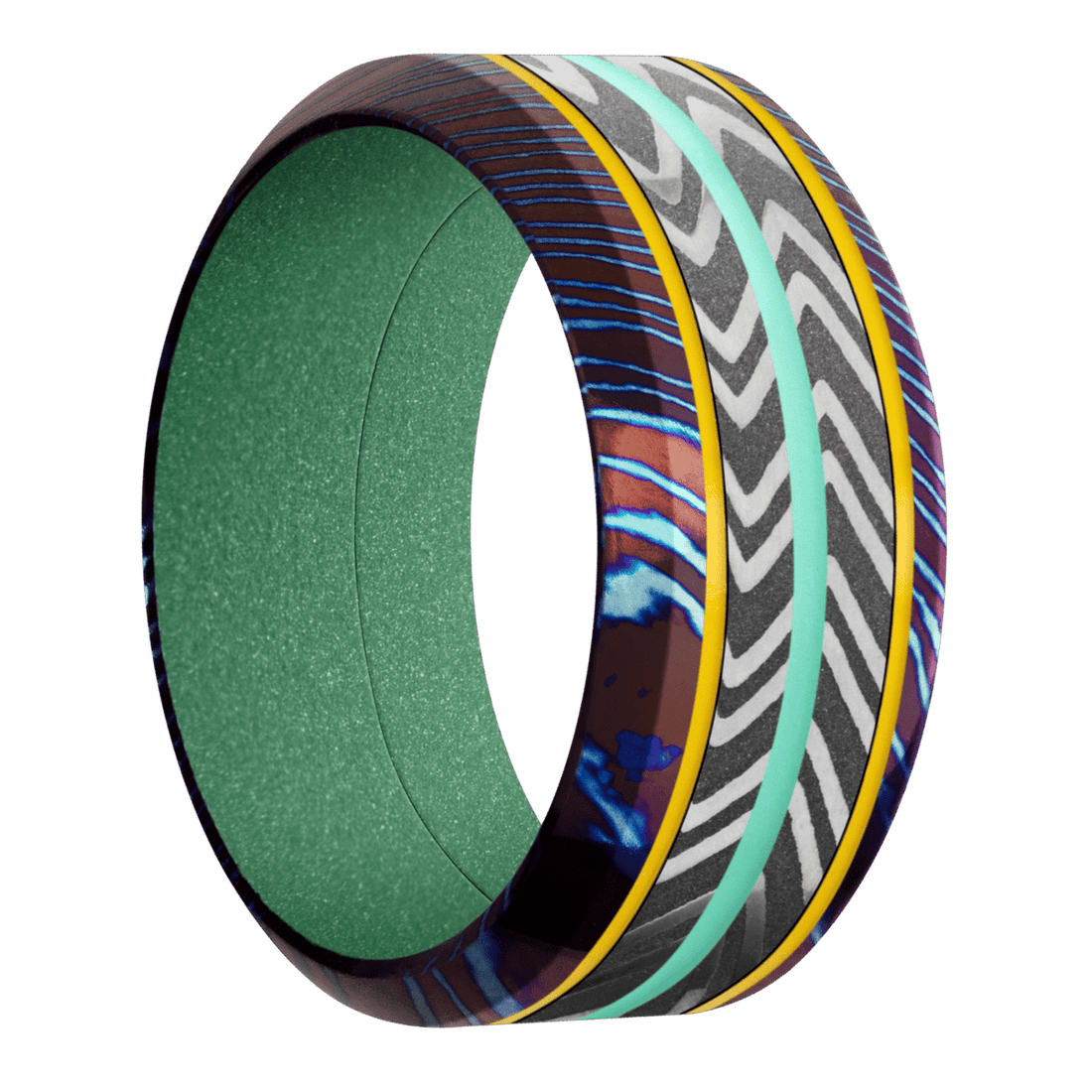 Titanium Damascus + Polish , Polish Finish + Squatch