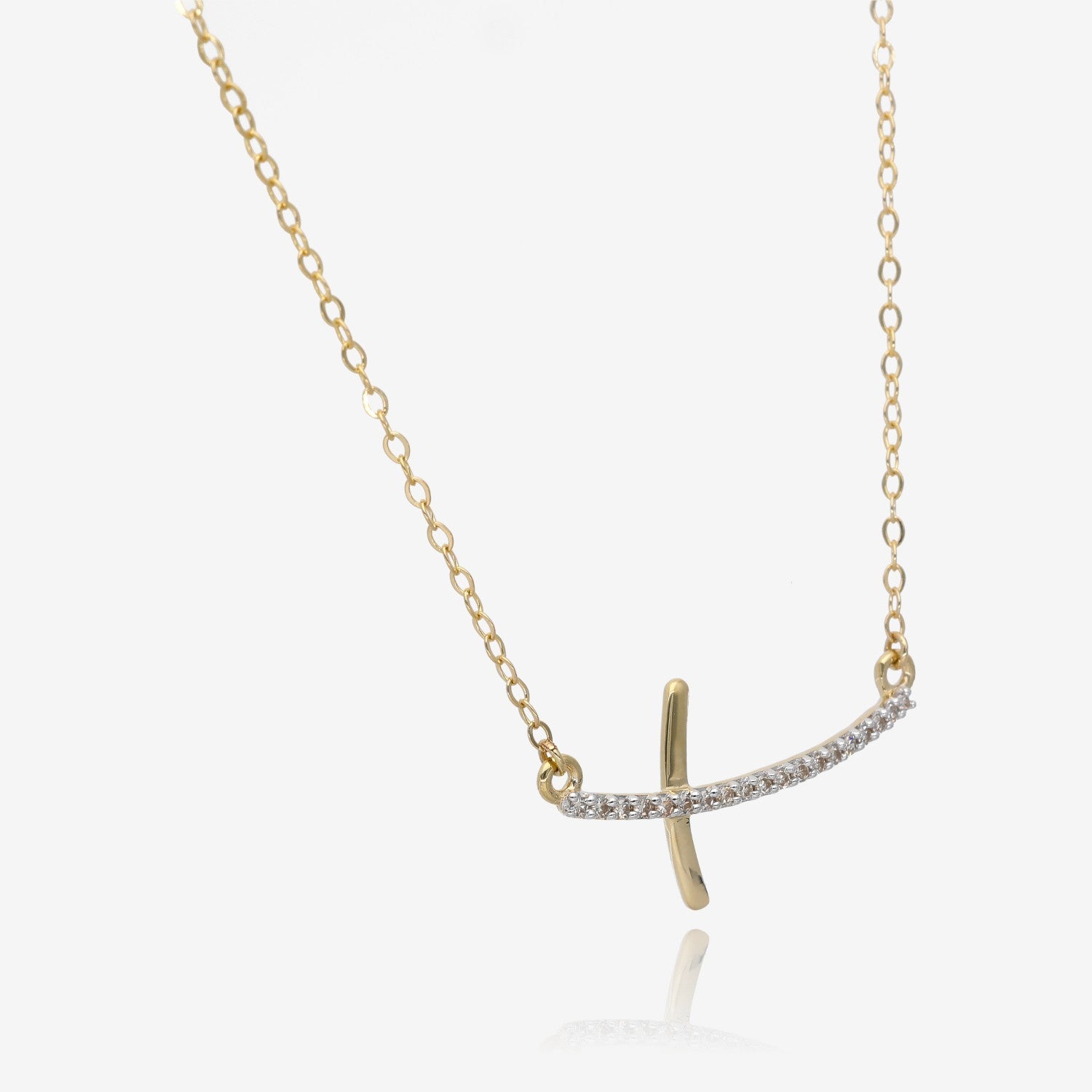 Diamond Take Up Your Cross Gold Necklace