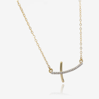 Diamond Take Up Your Cross Gold Necklace