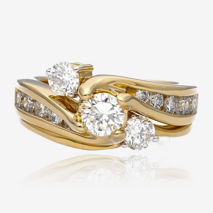 1.50ctw Twist Interlocked Diamond Wedding Ring Set