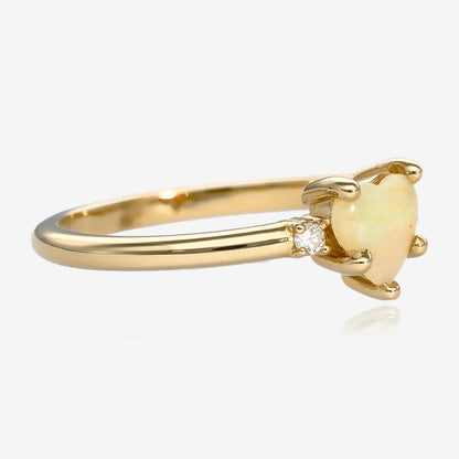 Radiant Sweetheart Opal Gold Ring