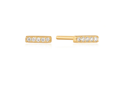 Gold Glam Bar Stud Earrings