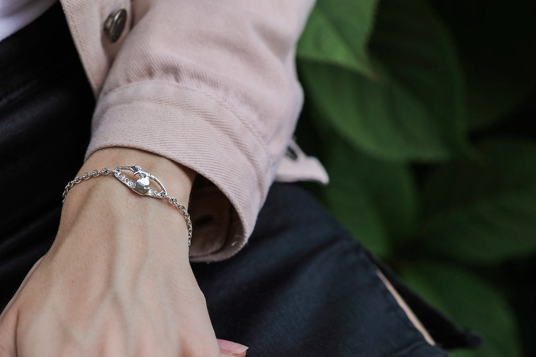 Great Lakes Michigan Silver Bracelet