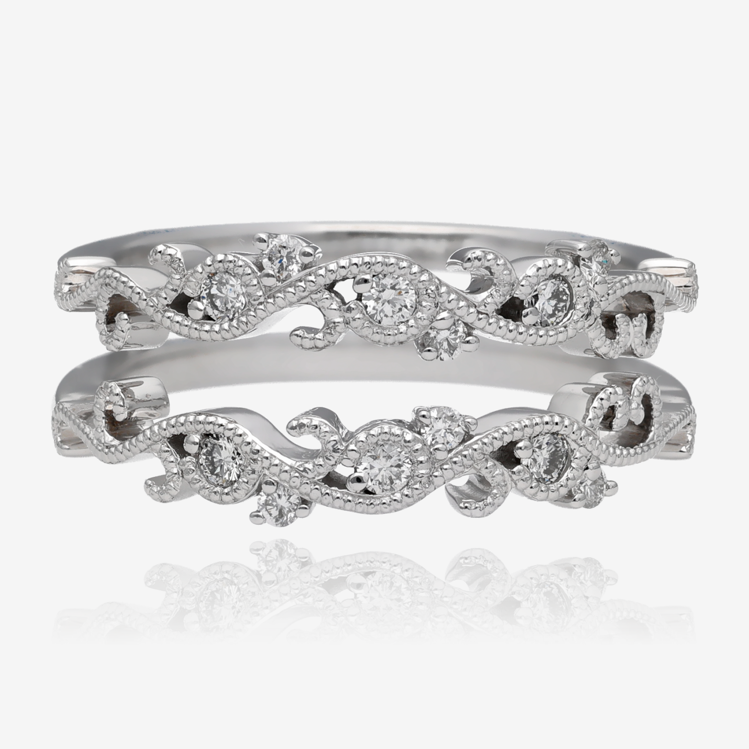 Diamond Ring Enhancer Swirl Design Milgrain Detail