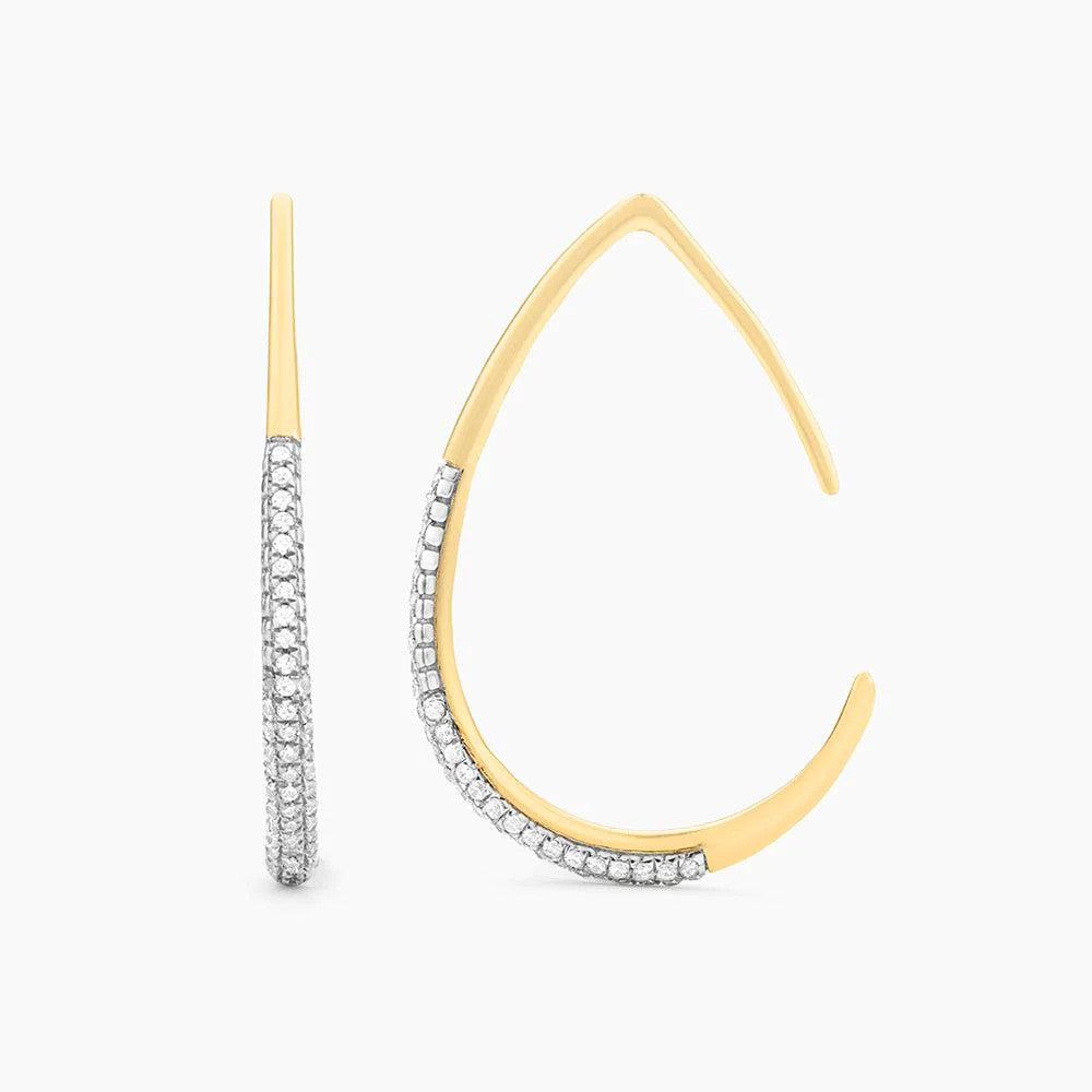 .16ct Drop By Anytime Hoop Diamond Yellow Earrings