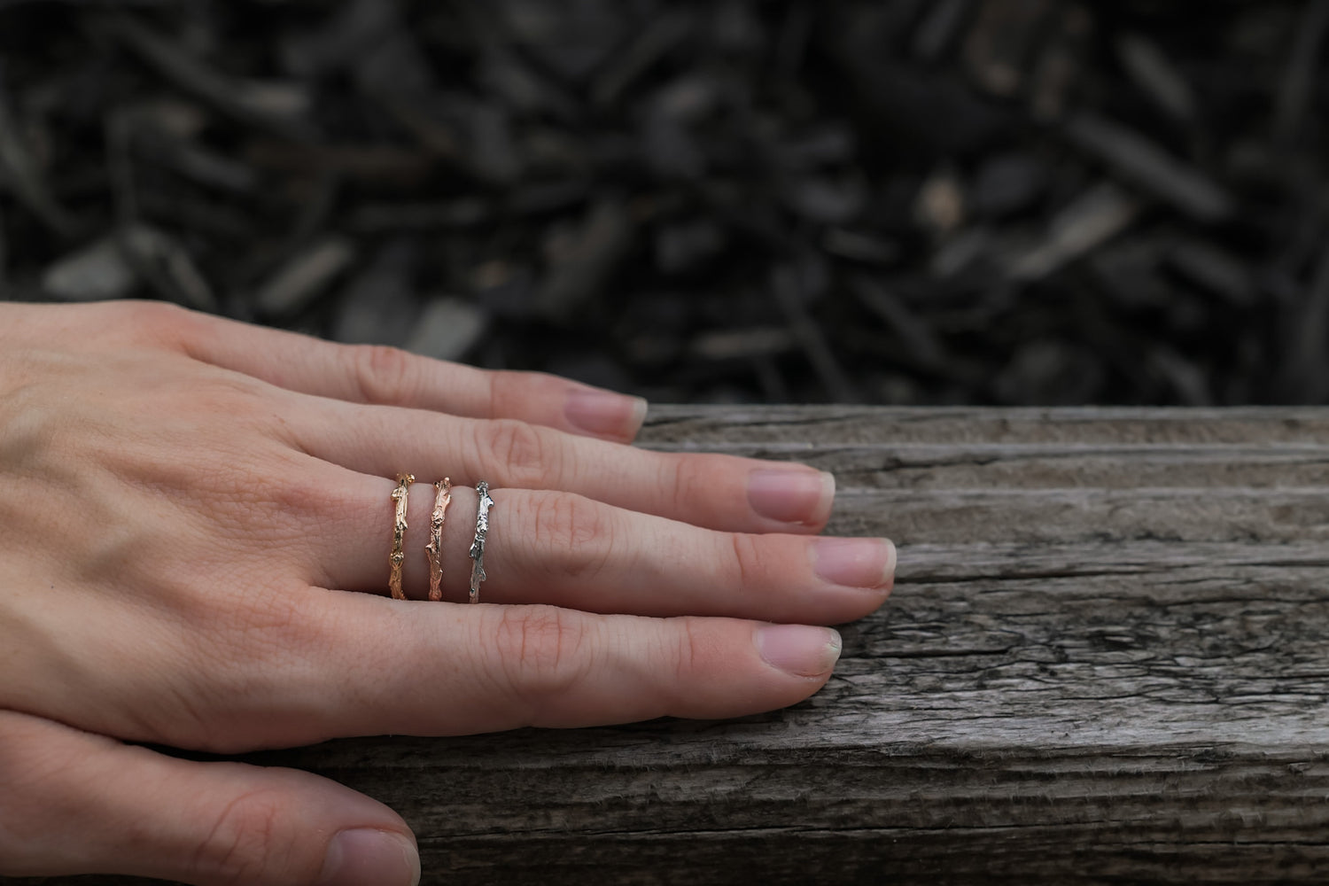 Rose Gold Ring, Twig Band